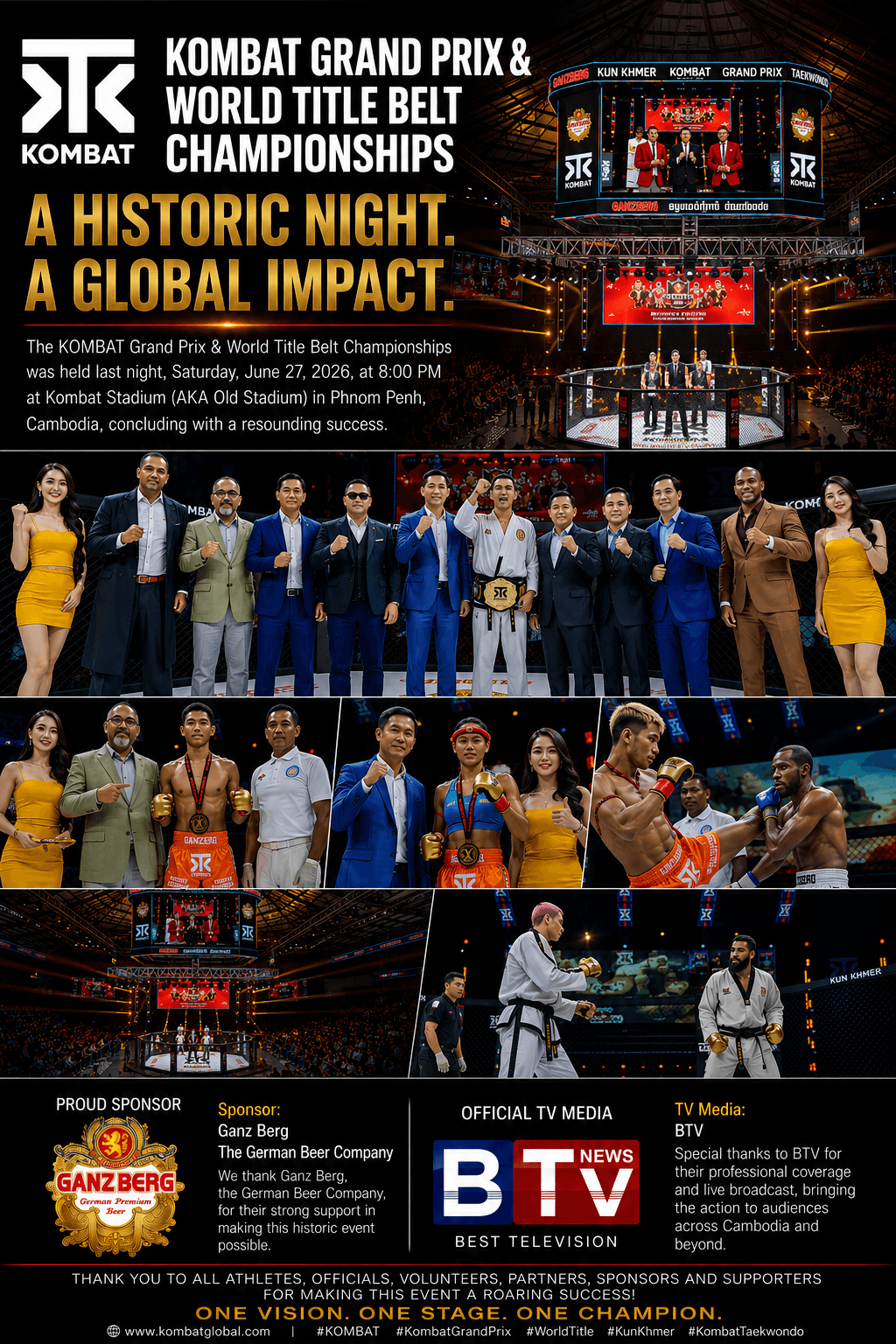 KOMBAT Grand Prix & World Title Belt Championships Delivers Historic Success in Cambodia